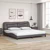 vidaXL Bed Frame with LED without Mattress "Hvar" Grey 200x200 cm