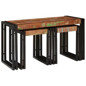 vidaXL Nestingbord 3 st Brun och svart 82 x 40 x 45 cm