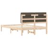 vidaXL Sängram med Klädd Huvudgavel Taupe 135 x 190 cm Massiv furu