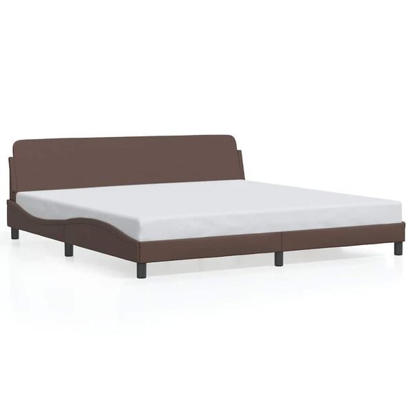 vidaXL Bed Frame "Dover" Brown 200x200 cm Faux Leather