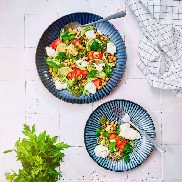 Cosy & Trendy Platt tallrik med r&auml;nder Atlantis 4 st &Oslash;27,5 cm bl&aring;