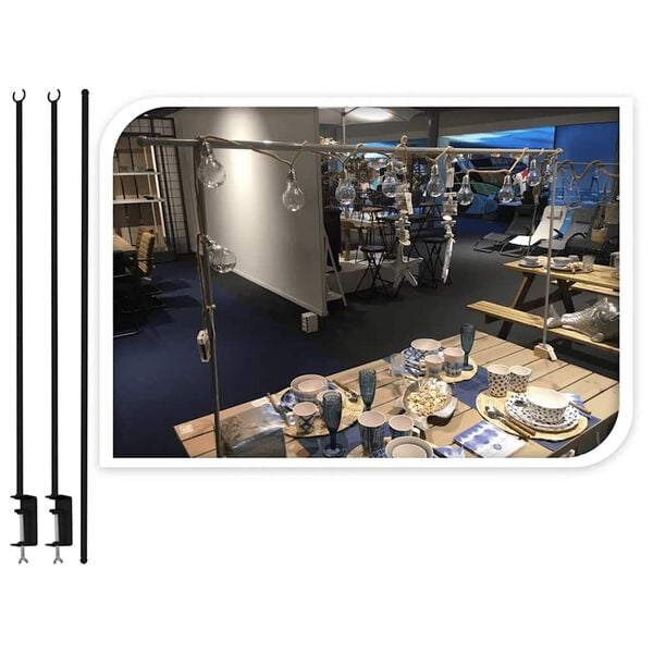 ProGarden St&aring;ng f&ouml;r matbord med bordskl&auml;mma metall svart