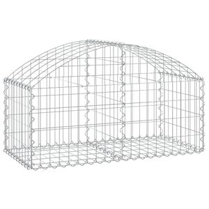 vidaXL Gabion b&aring;gformad 100x50x40/60 cm galvaniserat j&auml;rn