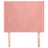 vidaXL S&auml;nggavel med kanter rosa 93x16x118/128 cm sammet