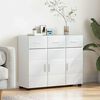 vidaXL Sideboard med hylla FLORIN H&ouml;gblanka vita 88,5 x 30,5 x 73 cm