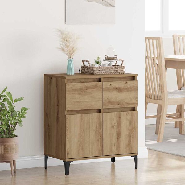 vidaXL Sideboard Artisan Ek 60 x 35 x 70 cm Konstruerat tr&auml; och j&auml;rn