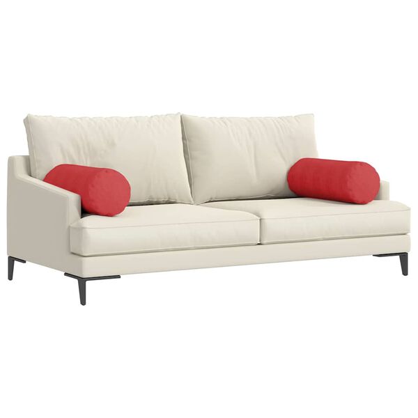 vidaXL Bolsterkuddar 2 pcs Röd Ø 25 x 70 cm tyg