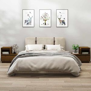 vidaXL S&auml;ngbord 2 st honungsbrun 60x34x51 cm massiv furu
