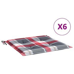 vidaXL Stolsdynor 6 st r&ouml;drutig 40x40x4 cm oxfordtyg