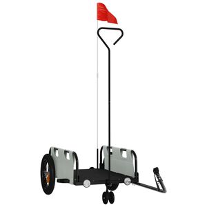 vidaXL Cykelvagn grå oxfordtyg och järn