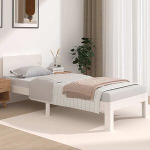 vidaXL S&auml;ngram vit massivt tr&auml; 75x190 cm