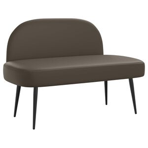 vidaXL Kl&auml;dd b&auml;nk med ryggst&ouml;d Gr&aring; 110 x 60 x 76 cm Konstl&auml;der