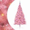 vidaXL Konstgjord F&ouml;rbelyst Julgran med 300 LED-lampor Rosa 180 cm PVC