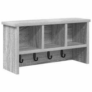 vidaXL V&auml;ggmonterad Kl&auml;dh&auml;ngare med hylla Gr&aring; Sonoma 50 x 16 x 26 cm