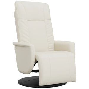 vidaXL Reclinerf&aring;t&ouml;lj med fotst&ouml;d gr&auml;ddvit konstl&auml;der