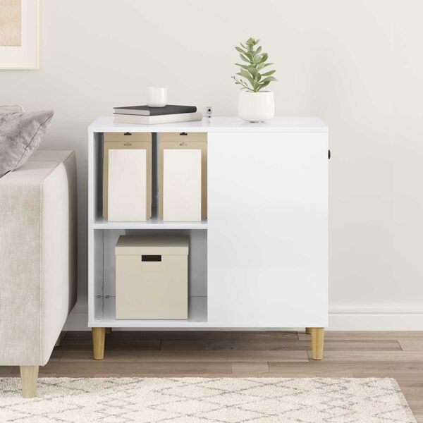 vidaXL Katt hus Glansig Vit 72 x 42,5 x 70 cm Konstruerat tr&auml;