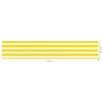 vidaXL Balkongskärm gul och vit 90x500 cm HDPE