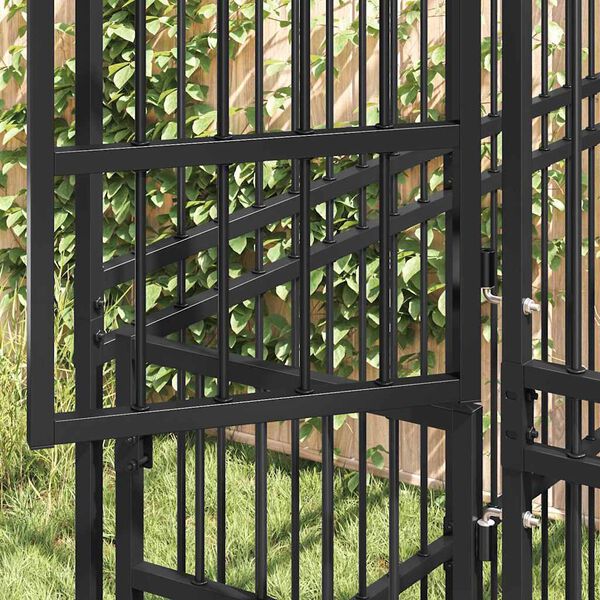 vidaXL Hundg&aring;rd f&ouml;r utomhusbruk st&aring;ltak 5,53 m&sup2;