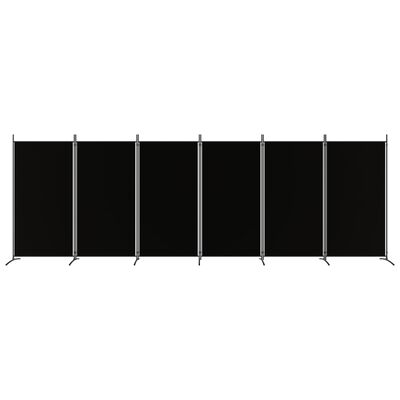 vidaXL Rumsavdelare 6 paneler svart 520x180 cm tyg