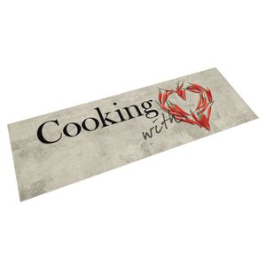 vidaXL K&ouml;ksmatta maskintv&auml;ttbar cooking peppar 45x150 cm sammet