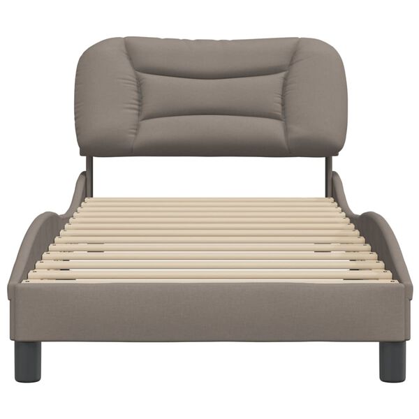 vidaXL Bed Frame without Mattress "Hvar" Taupe 90x200 cm Fabric