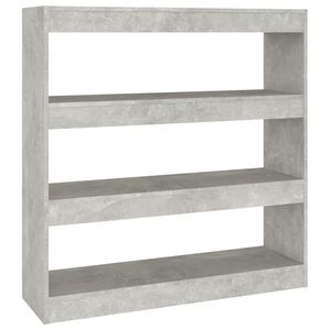 vidaXL Bokhylla/Rumsavdelare betonggr&aring; 100x30x103 cm