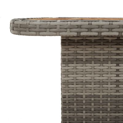 vidaXL Trädgårdsbord grå 80x80x71 cm konstrotting och akaciaträ