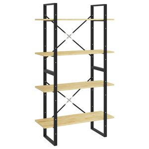 vidaXL Bokhylla 4 hyllplan 80x30x140 cm massiv furu