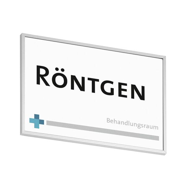 MOEDEL D&ouml;rrskylt Madrid A6 silver