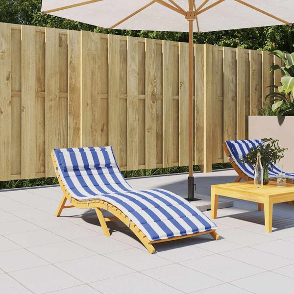 vidaXL Dyna till sols&auml;ng bl&aring;&vit randig 180x60x4 cm oxfordtyg