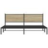 vidaXL S&auml;ngram utan madrass metall sonoma-ek 193x203 cm
