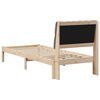 vidaXL Sängram med Klädd Huvudgavel Brun 80 x 200 cm Massiv furu