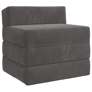 vidaXL F&auml;llbar Soffbed M&ouml;rkgr&aring; 70 x 60 x 63 cm Sammet