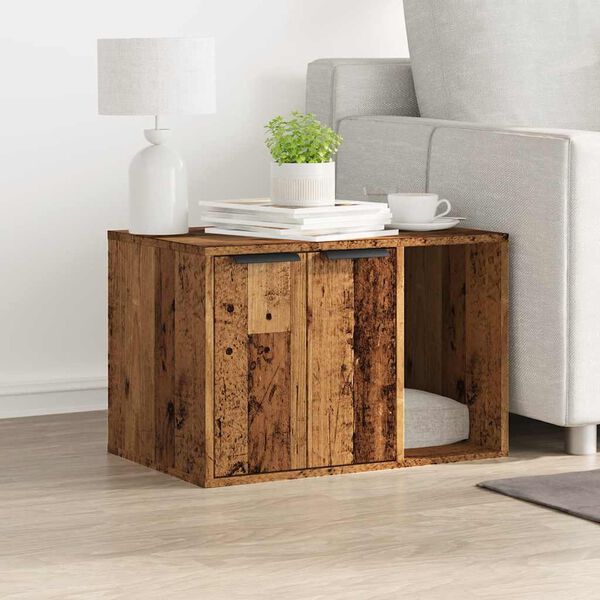 vidaXL Sk&aring;p f&ouml;r kattl&aring;da &aring;ldrat tr&auml; 60x40x40 cm konstruerat tr&auml;