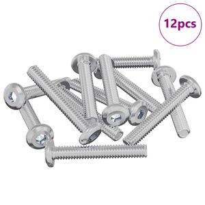 vidaXL L&aring;gskruv Enf&auml;rgad 12 pcs Silver M6 x 35 mm St&aring;l