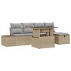 vidaXL Tr&auml;dg&aring;rdsoffset 6 st Beige konstrotting