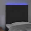 vidaXL Sänggavel LED svart 80x5x118/128 cm sammet