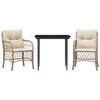 vidaXL Bistrogrupp med dynor 3 delar beige konstrotting