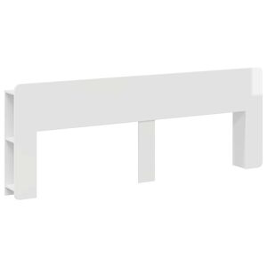 vidaXL S&auml;nggavelssk&aring;p med lagring Vit h&ouml;gglans Konstruerat tr&auml;