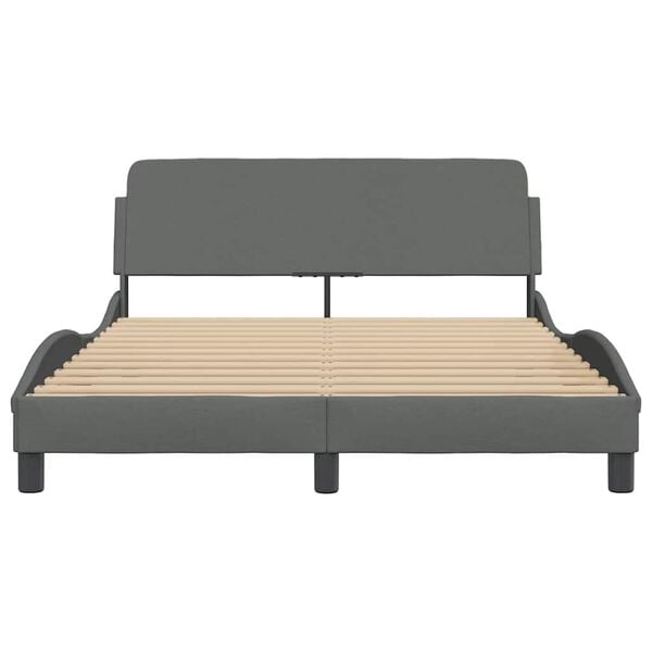 vidaXL Bed Frame "Dover" Dark Grey 120x200 cm Fabric
