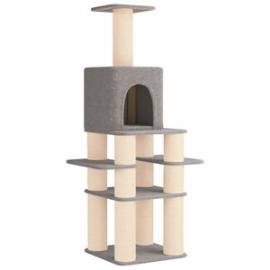vidaXL Katttr&auml;d med sisal kl&ouml;spelare Ljusgr&aring; 180 cm