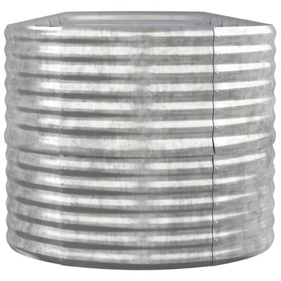 vidaXL Odlingslåda pulverlackerat stål 368x80x68 cm silver