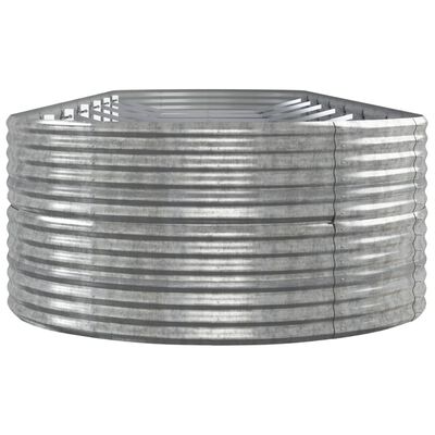 vidaXL Odlingslåda pulverlackerat stål 584x140x68 cm silver