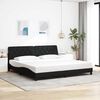 vidaXL Bed Frame without Mattress Black 200x200 cm Fabric