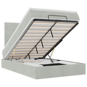 vidaXL Ottoman s&auml;ngram med madrasser ljusgr&aring; 120x190 cm sammet