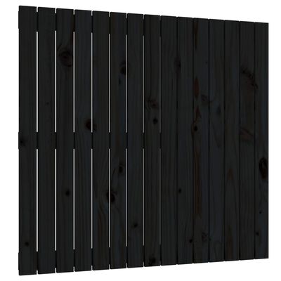 vidaXL Väggmonterad huvudgavel svart 95,5x3x90 cm massiv furu