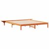 vidaXL S&auml;ngram med sidobord Vaxbrun 200 x 210 cm Massiv furu