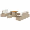 vidaXL Tr&auml;dg&aring;rdsoffset 8 st 7-Antal sittplatser Beige Poly rattan