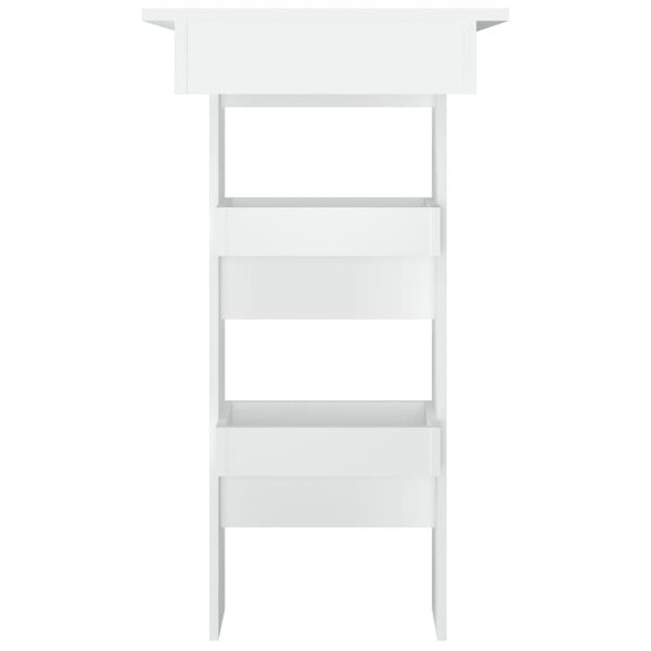 vidaXL Barbord väggmonterat vit 102x45x103,5 cm konstruerat trä