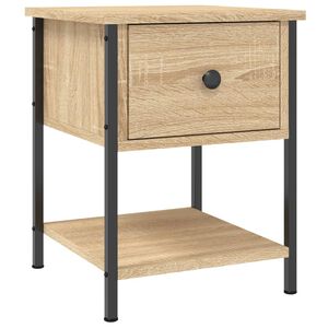 vidaXL S&auml;ngbord sonoma-ek 34x35,5x45 cm konstruerat tr&auml;